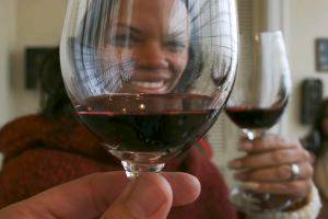 raising a glass to toast