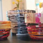 bowls made from recycled coiled magazines