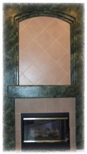 faux marble fireplace