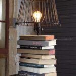 stacked book lamps