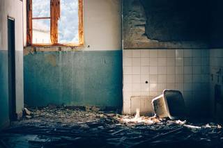 bathroom torn apart for renovation
