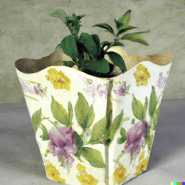 pretty decoupaged plant pot