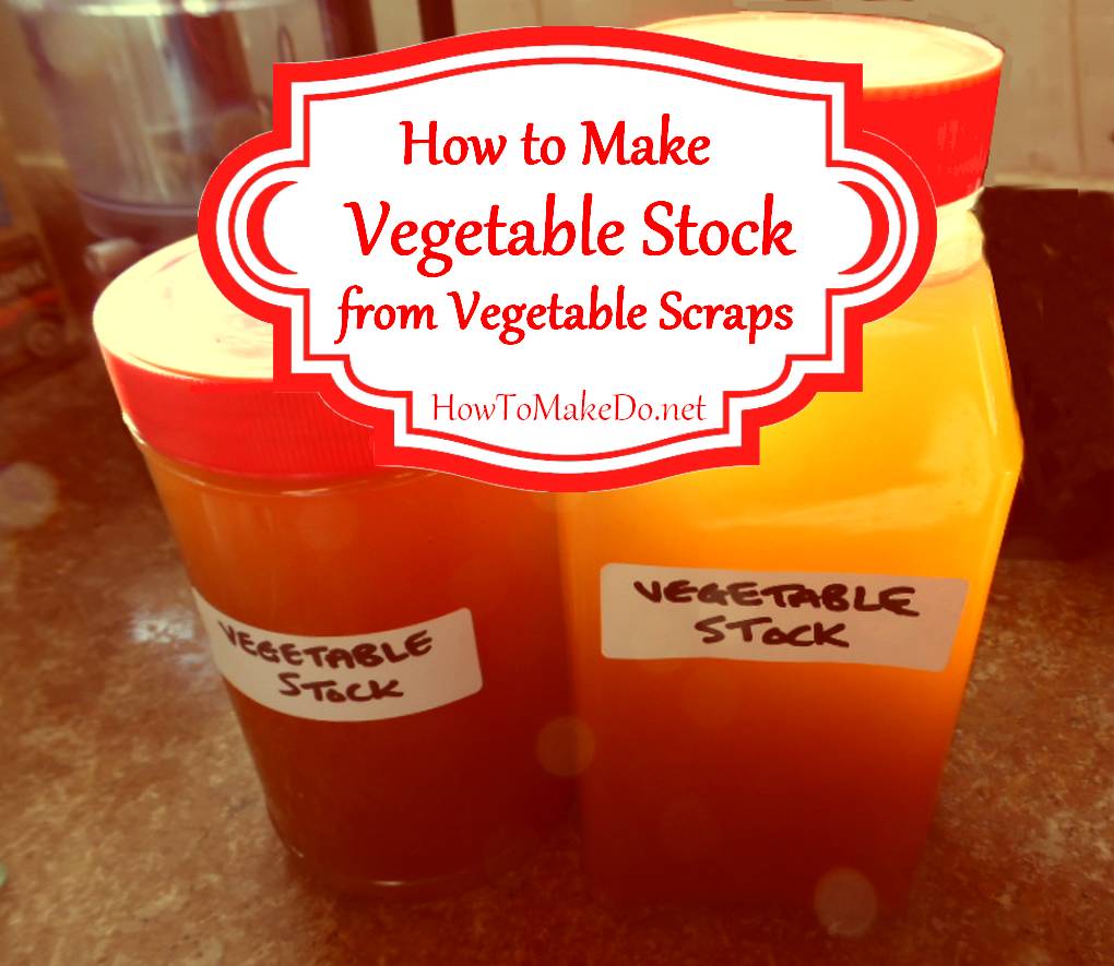 bottles of homemade vegetable stock