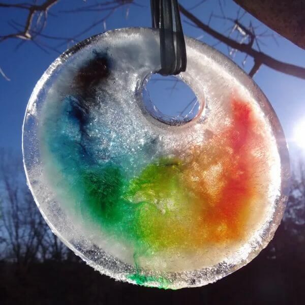 rainbow ice ornament